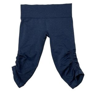 Lululemon Leggings Womens 6 Blue Heather In The Flow Crop Synched Detail